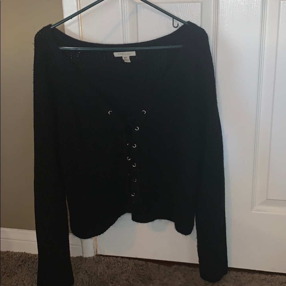 Black crop top sweater